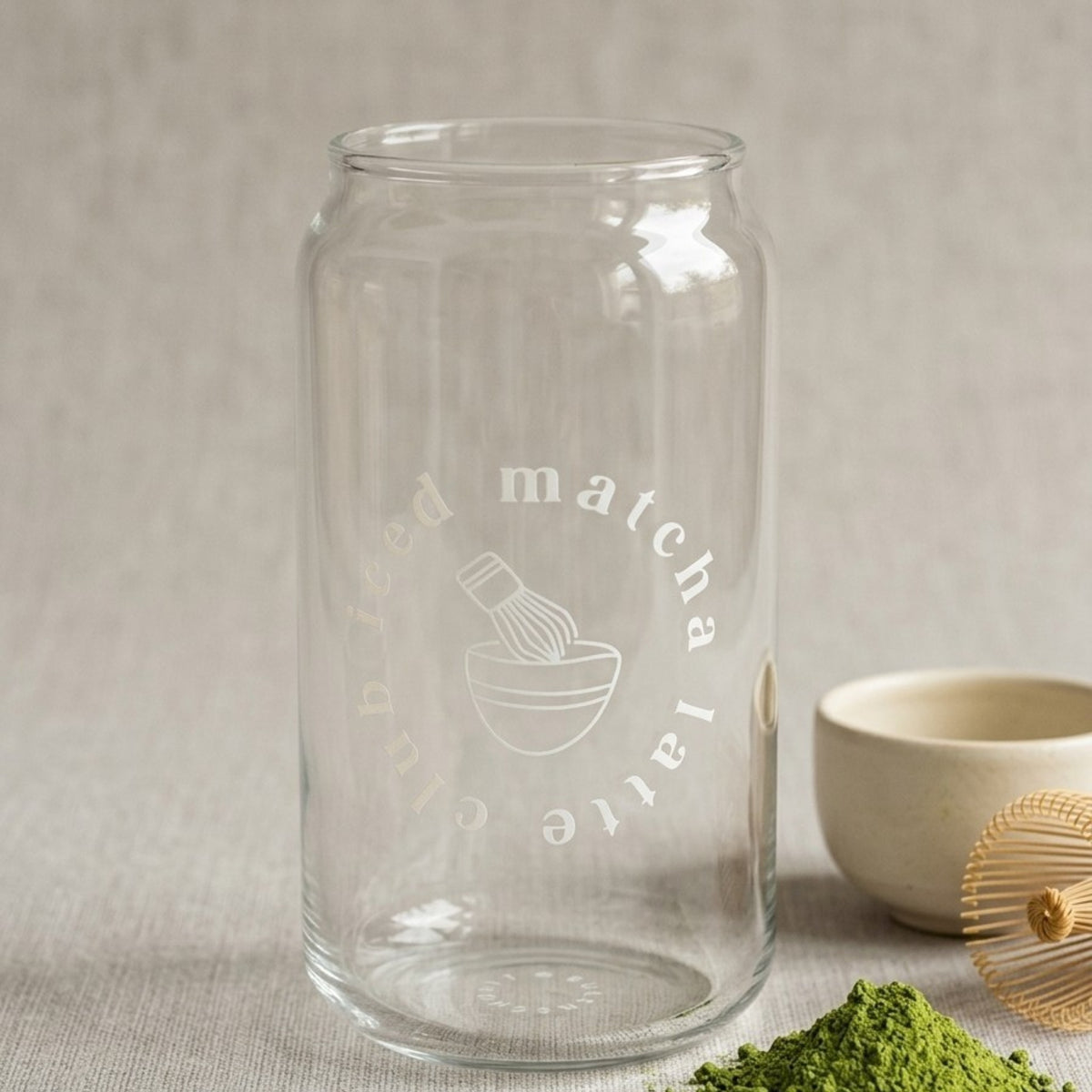 Højt drikkeglas - 'Iced Matcha Latte Club' (500 ml)