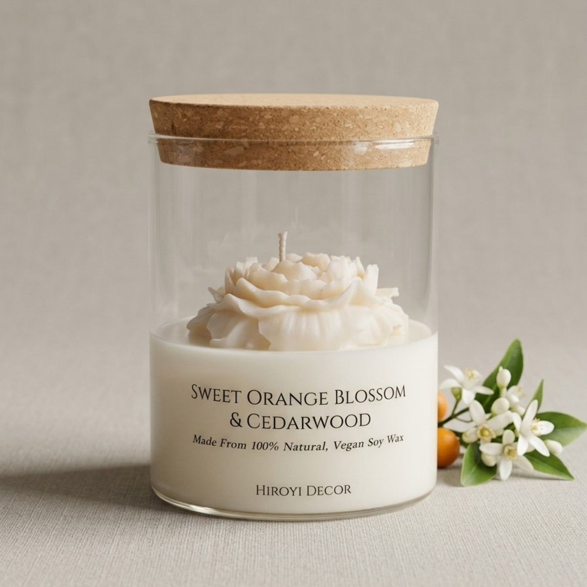 Peony - Stort duftlys i glas (500 ml)